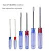 Crystal Clear Magnetic Screwdriver Set - Red: 10, Blue: 1, Hardened 3.0mm, 5.0mm, 6.0mm Phillips & Slotted