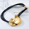 Summer Alloy Conch Necklace Exaggerated European and American Neckwear Women's Trend Glossy Metal Pendant Ocean Style Accessories