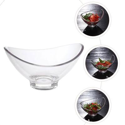Ingot Shaped Salad Bowl Transparent Pc Plastic Dessert Candy Dish Multi-Function Food Storage Container for Party Hotel Bar