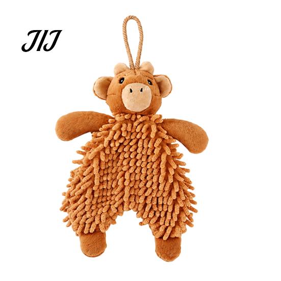 Bite Resistant Plush Toys for Dogs Squeaky Dog Toy, Fox/Rabbit/Bear Shape, Durable Bite-Resistant Interactive Toy Training Small Medium with Lanyard,