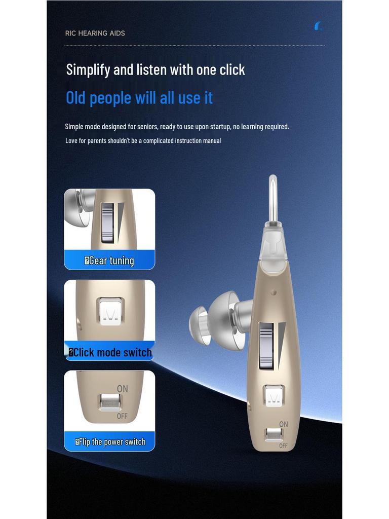 Elderly Hearing Aid VHP-1301: Genuine Sound Amplifier & Assistive Device