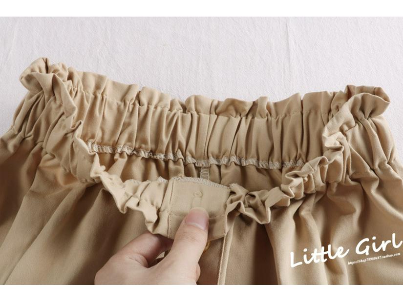 Spring/Summer 2025 Elegant Elastic Waist A-Line Button Skirt for Women