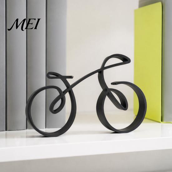 Schreibtischzubehör für Männer 3D-gedrucktes Fahrradornament, Abstrakte Fahrradskulptur, Kreatives Geschenk Radfahrerfigurine, Modern Minimalistisch Radfahren