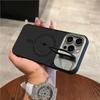 Stand Case for iPhone 16 15 14 Plus 13 12 11 Pro Max Cover Magnetic for Magsafe Wireless Charge Camera Lens Holder Soft Matte
