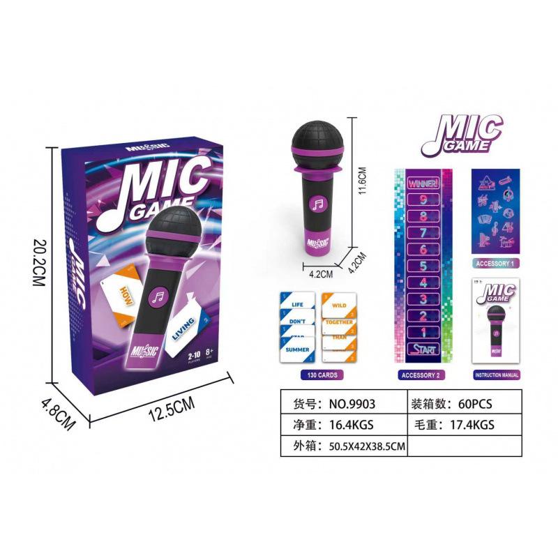 Grab The Mic Karaoke Hra, Zábavná Desková Hra pro Děti i Dospělé, Perfektní pro Párty & Narozeniny