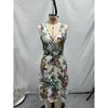 Women Elegant V-Neck Fashion Printed Pocket Sleeveless Dresses Summer Ladies Casual Short Dress Female Party Vestidos