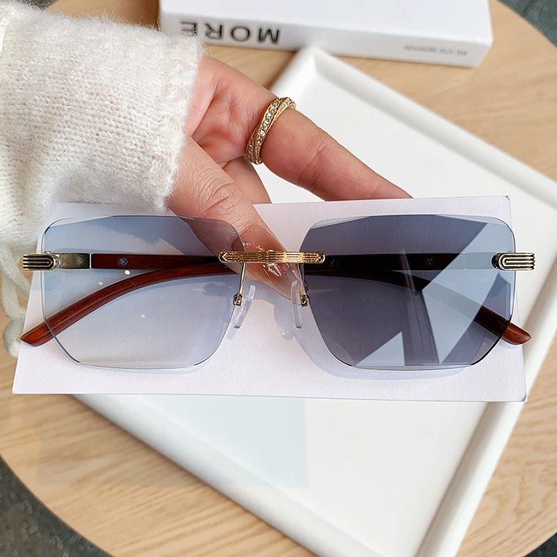 New color-changing sunglasses, frameless trimmed fashion sunglasses, high-intelligence versatile trendy sunscreen glasses
