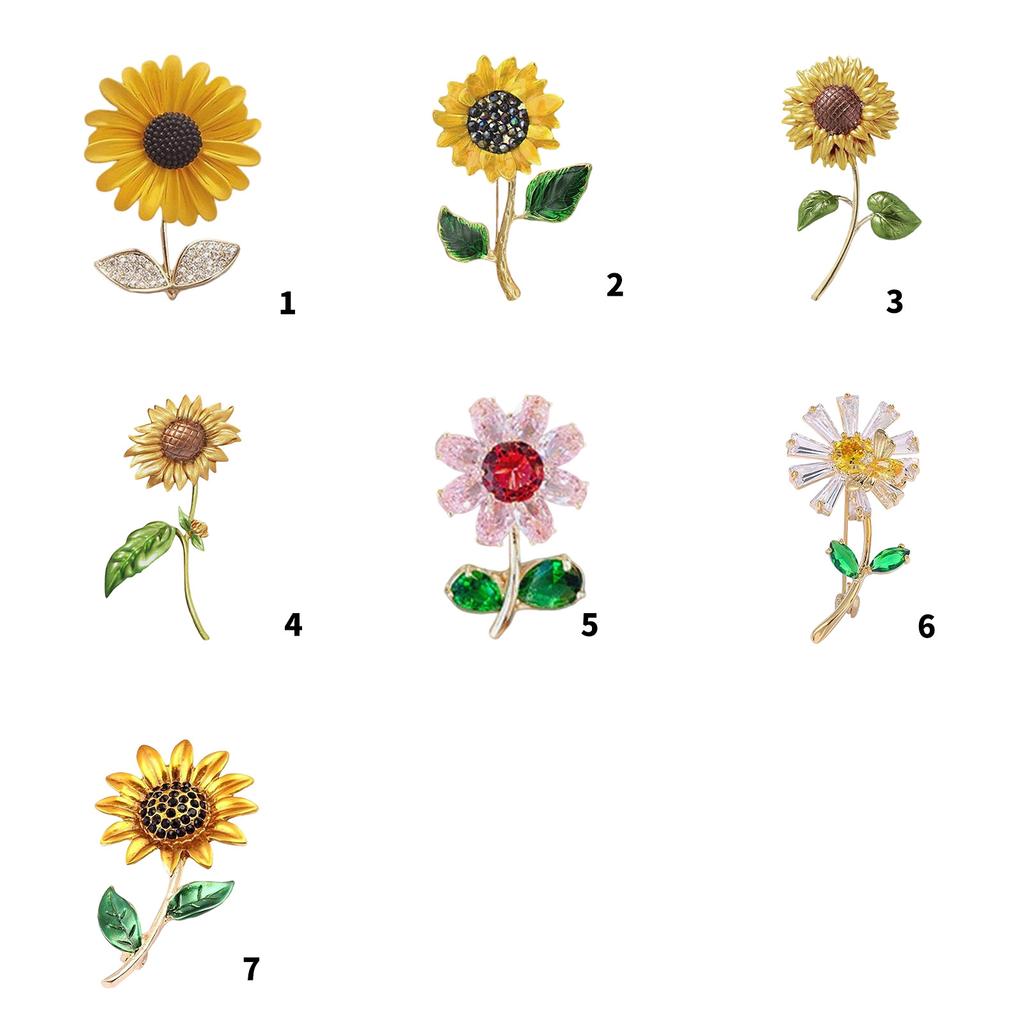Versatile Sunflower Alloy Pin Multipurpose Decoration For Clothing Handbags Special Occasions Sturdy Wear