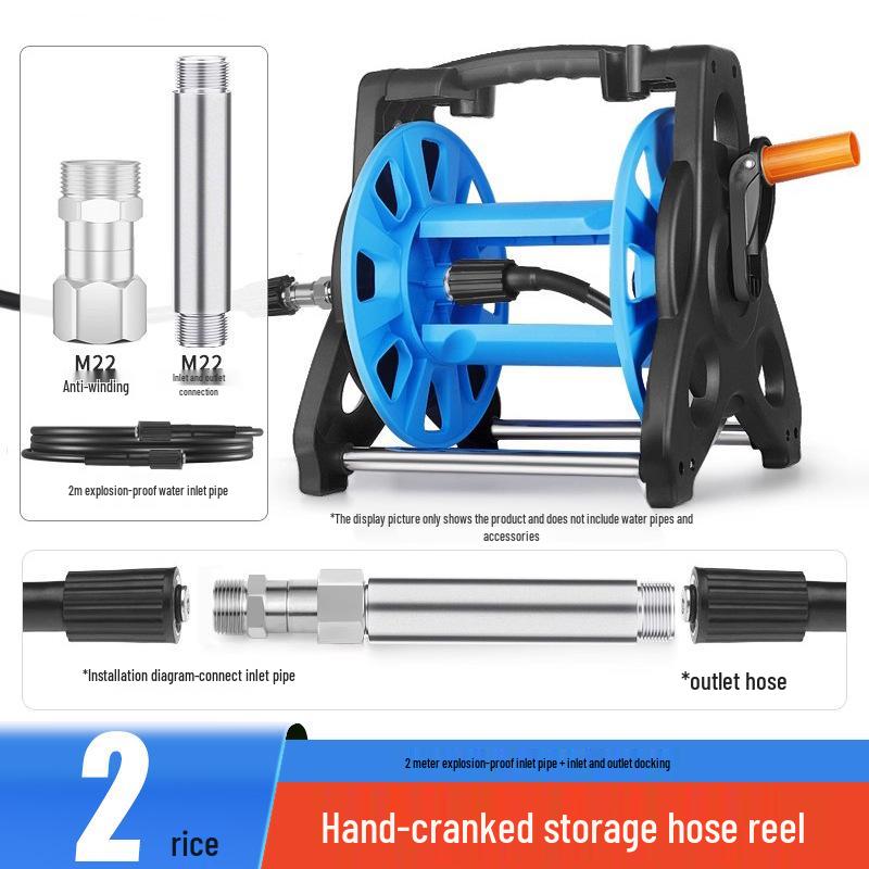 High-Pressure Water Hose Reel & Storage Rack for Car and Household Cleaning