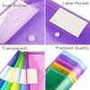10/5 buc Dosare A4 Plicuri din Plastic Dosar Transparent pentru Documente Poly File cu Buzunar pentru Etichetă Buton cu Presiune pentru Organizator de Birou