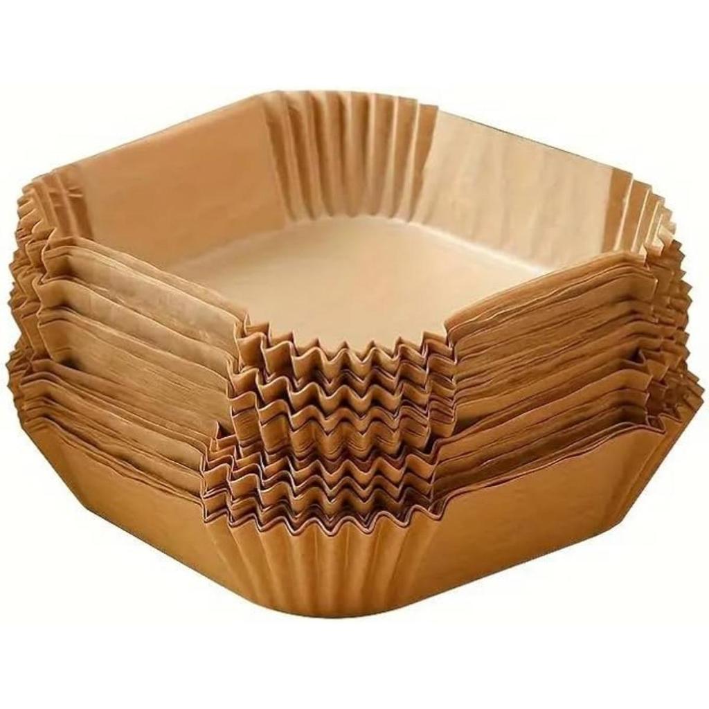 20/50 Stück Heißluftfritteuse Einweg-Papierauskleidungen Quadratische Papierauskleidung Ölbeständig, Wasserdicht, Backpapier zum Backen, Braten, Mikrowelle