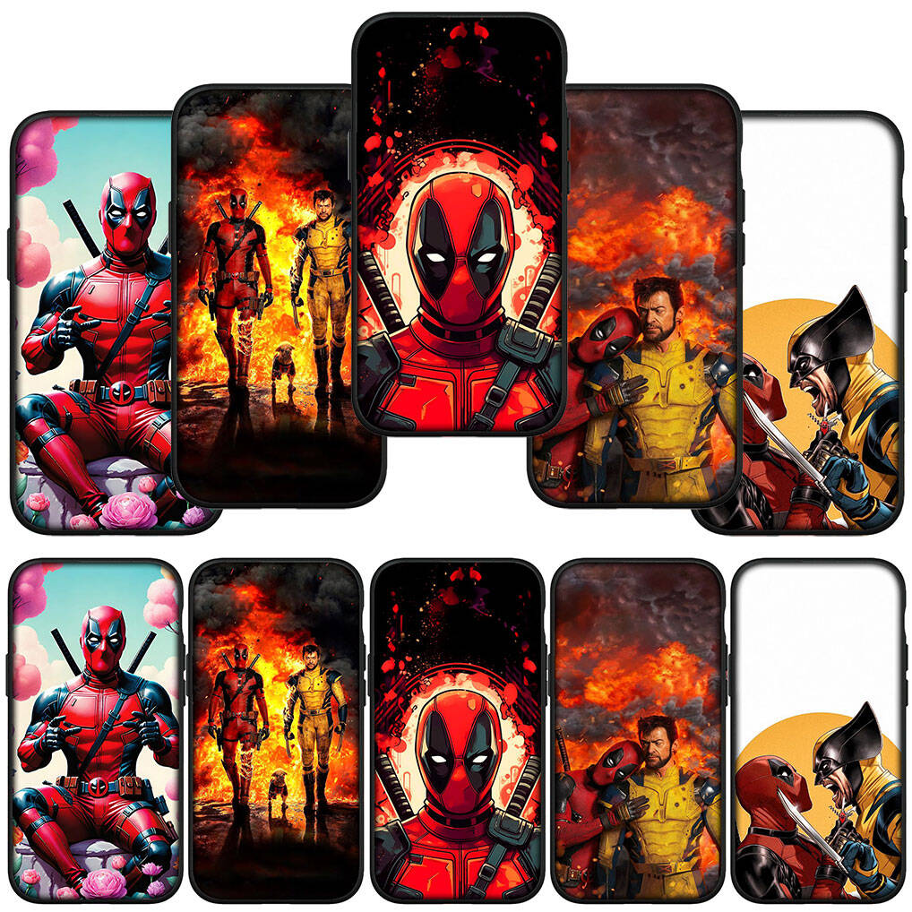 for Samsung Galaxy S25 S24 iPhone 17 16 15 Xiaomi Redmi Note 14 13 12 11 Plus Pro Max XR A57 Phone Case Cartoon Deadpool Marvel Wolverine OPPO Huawei