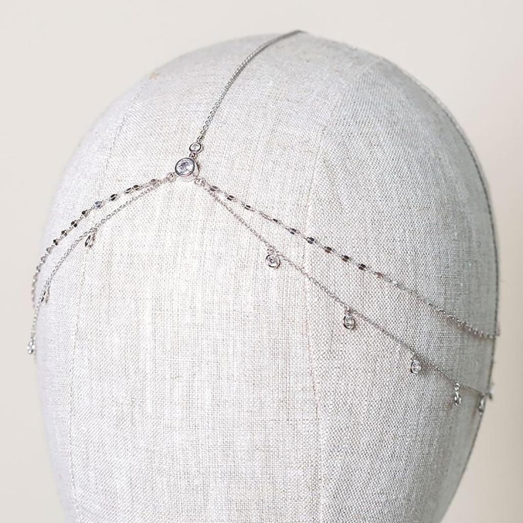 Bohemian Forehead Chain Hair Accessories with Delicate Chain Design, Sparkling Zircon and Decorative Elements for Weddings,