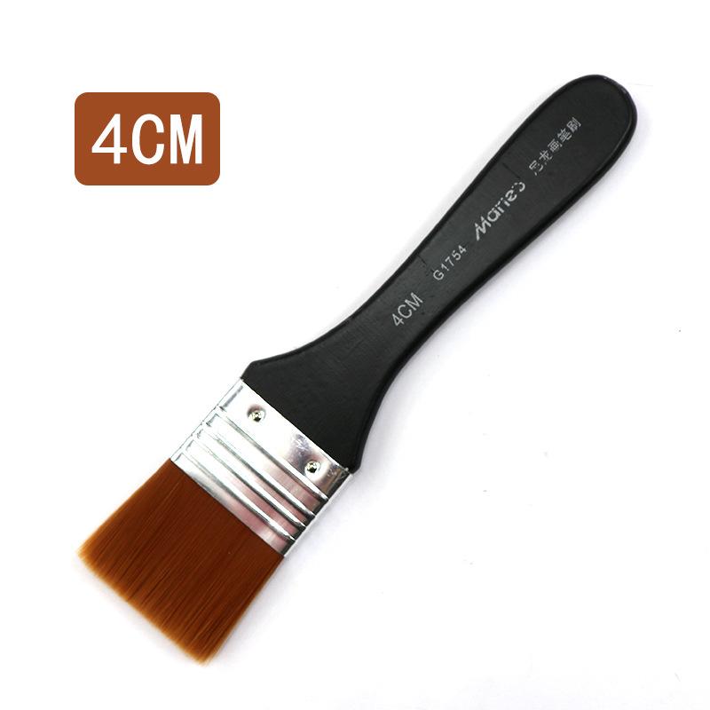 Black Handle Brush Metal Ring Wooden Handle Nylon Hair Artist Watercolor Oil Painting Gouache Acrylic Art Supplies