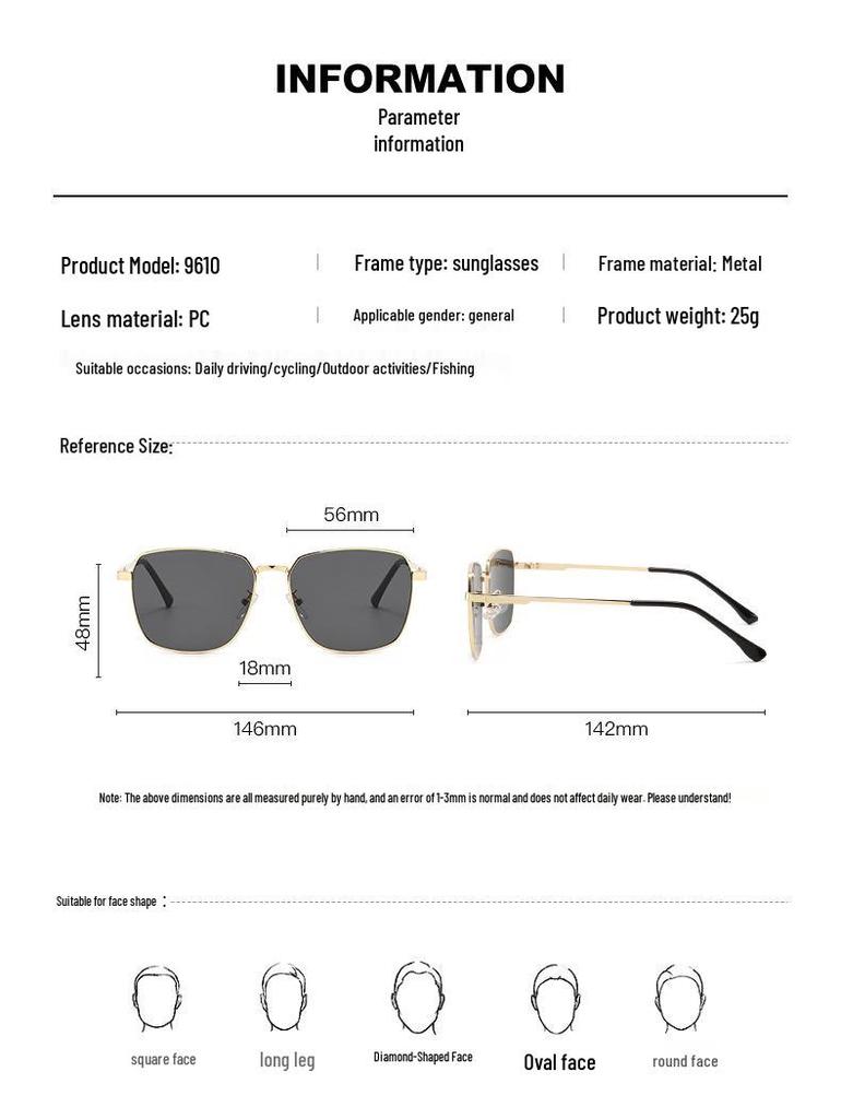 Men's Retro Large Frame Anti-UV Sunglasses for Driving