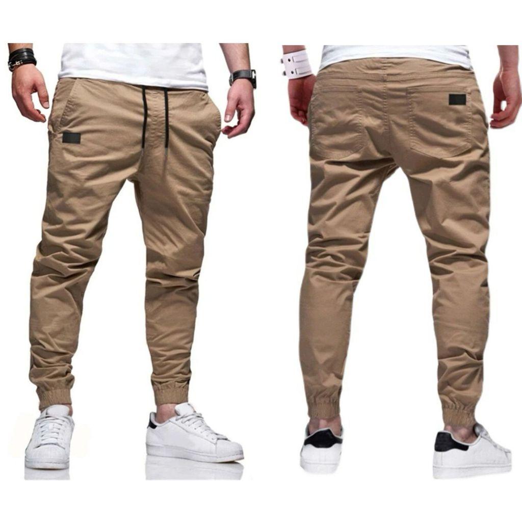 Men Cargo Pants With Drawstring For Casual Wear In Cotton Blend Fabric For Youth