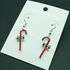 European & American Christmas Candy Cane Red Diamond Bow Jewelry with Free Gifts