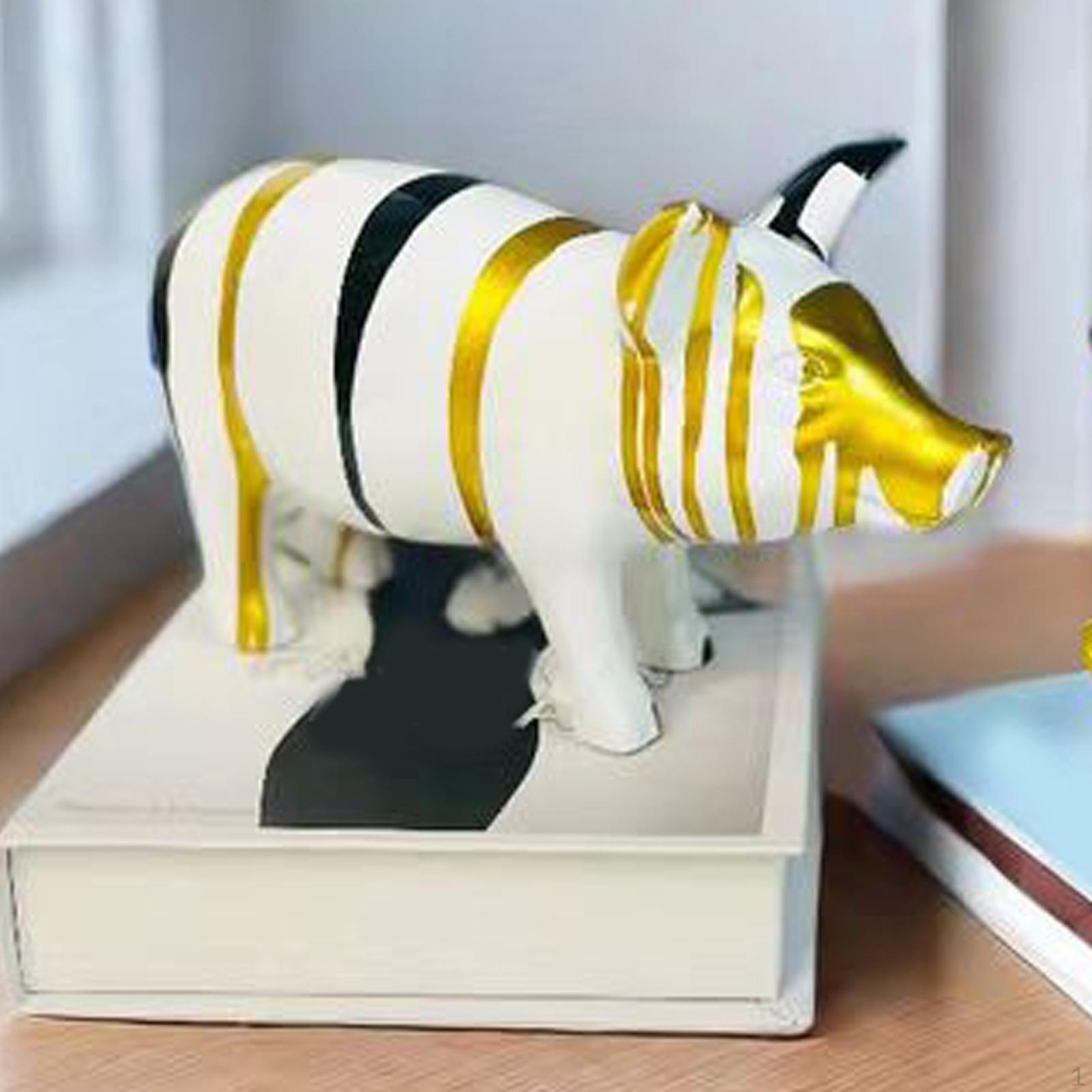 

Pig Statue Figurine Crafts Art Animal Desktop Sculpture Ornament for Style C