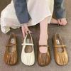 French retro pleated beanie shoes flat sole lightweight soft sole comfortable non-slip single shoes