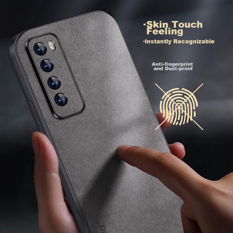 Huawei Nova 7 Phone Case, Nova 7 Protective Cover, Shockproof, Full Lens Protection, Soft, Simple Silicone Outer Case, WoAnd Leather Case, Black