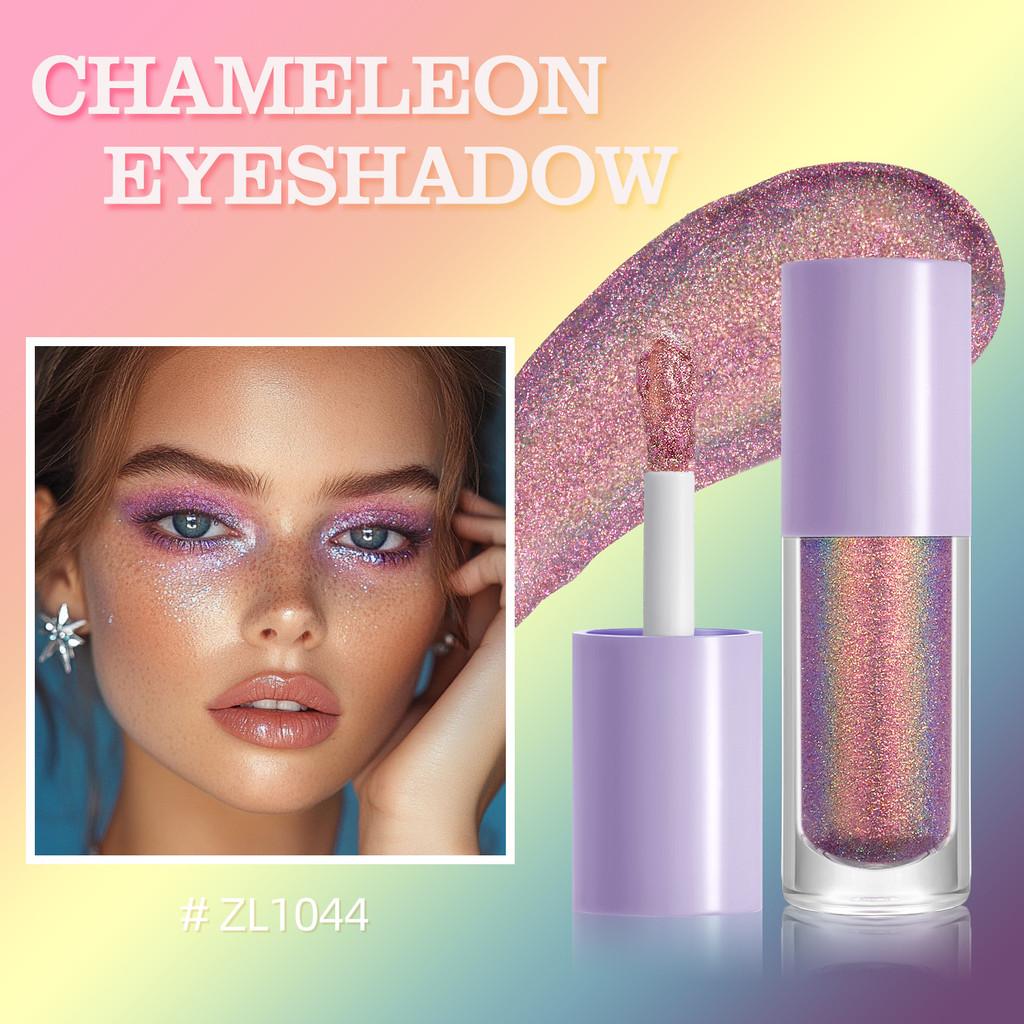 Colorful Chameleon Liquid Eyeshadow Set With Rainbow Glitter For Creative Makeup Looks