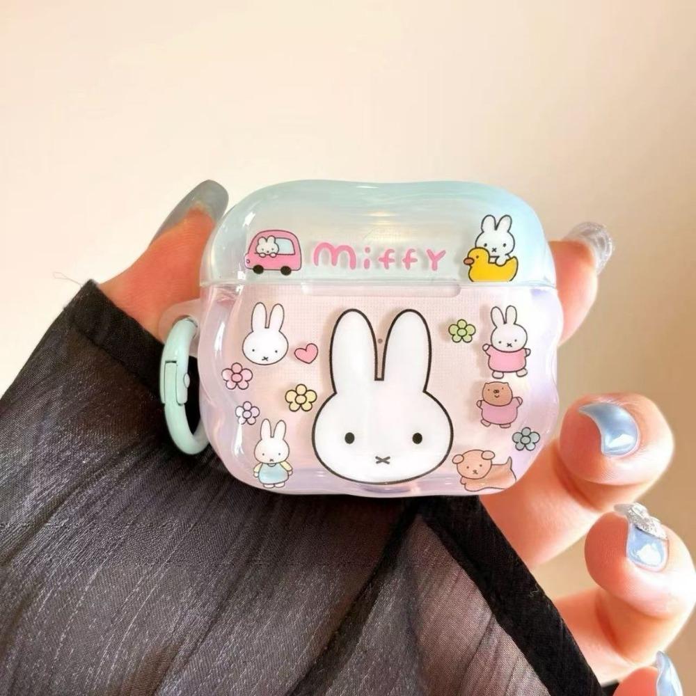 Cute Cartoon Miffy Earphone Case Compatible with AirPods Pro 3 AirPods 4 Wireless Headphone Protector Student Gift Protection