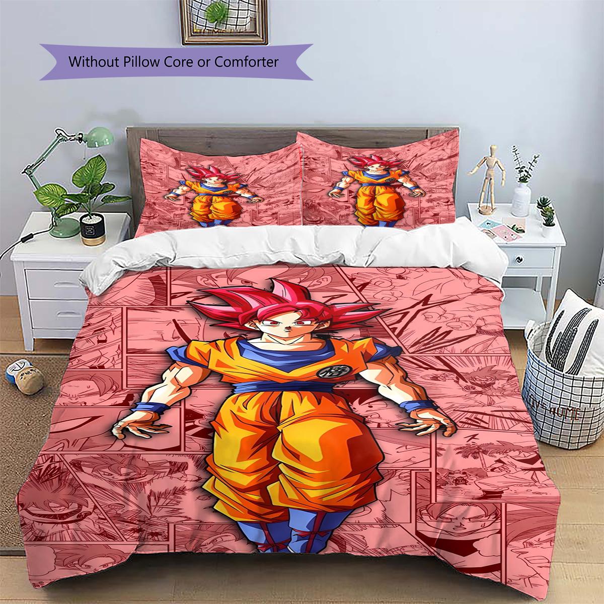 Dragon Ball Daily Use Bedding Nice Fan Gift Anime Patterned Duvet Cover Set Bedroom Ornament -xia20 135x200cm