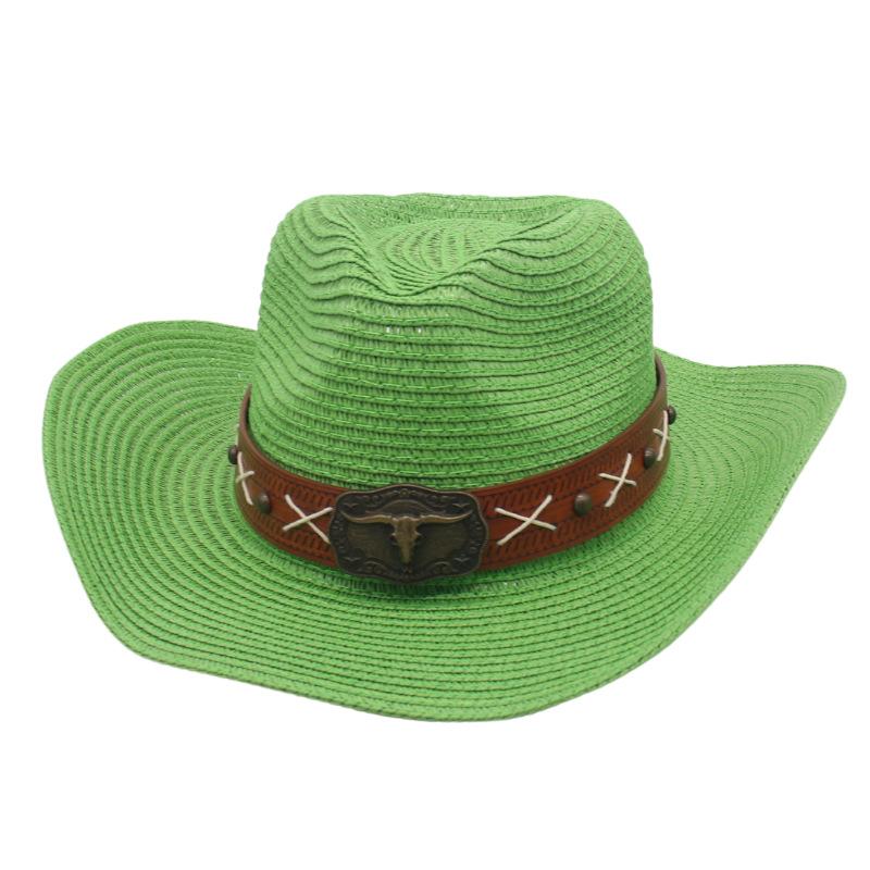 New adjustment soft denim straw hat ethnic style big brim top hat men's and women's outdoor sun hat