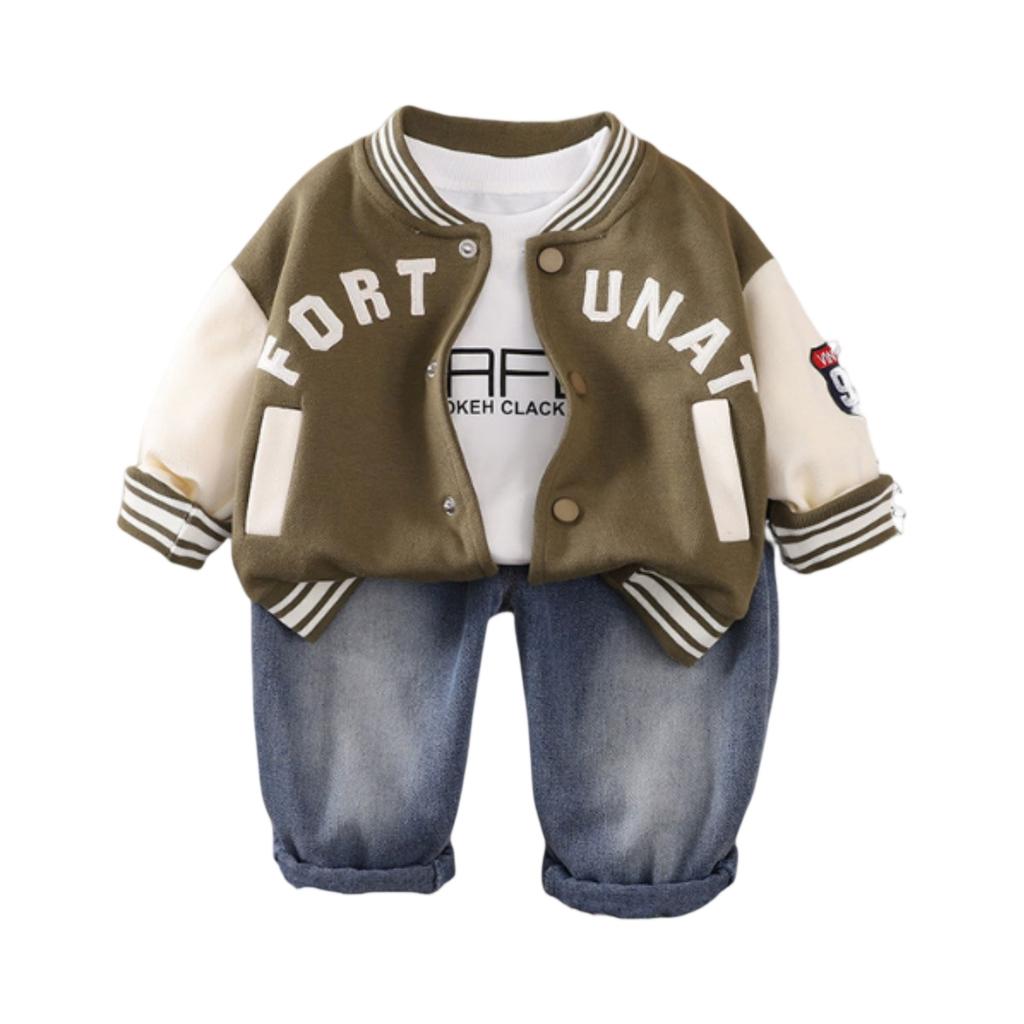 Detská ležérna súprava s dlhým rukávom, pohodlné outfity na každodenné nosenie