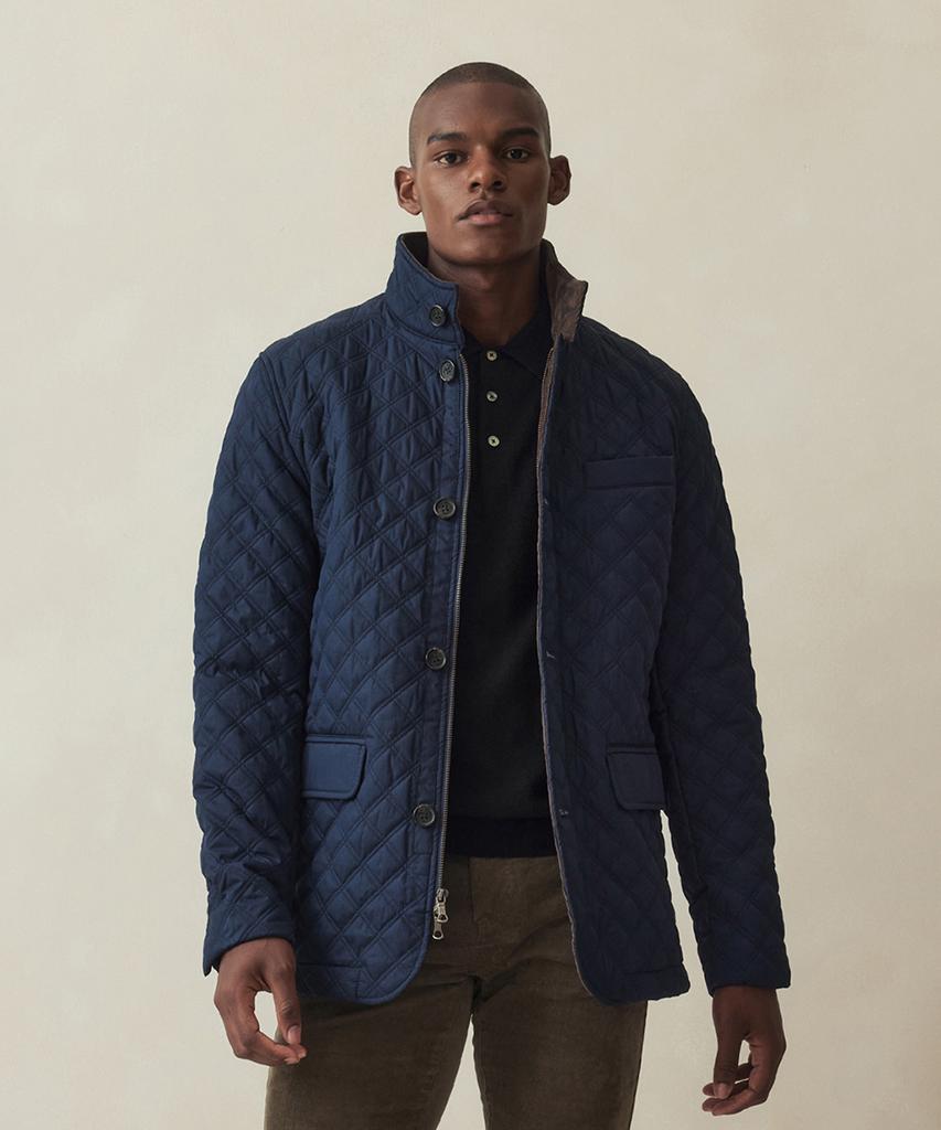 Brooks Brothers Diamond Quilted Blazer (Navy) (Bbojmm4827Qef)