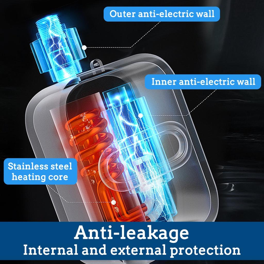 3500W 220V/110V Mini Shower Water Heater Wall Mounted Instant Electric Water Heater Digital Display for Kitchen Bathroom