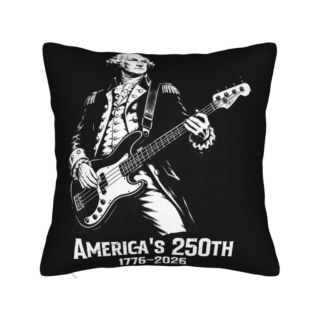 George Washington Playing Guitar Th July Th Anniversary Pillow Cover Cushion Cover Pillow Case For Chair Sofa Home Decor