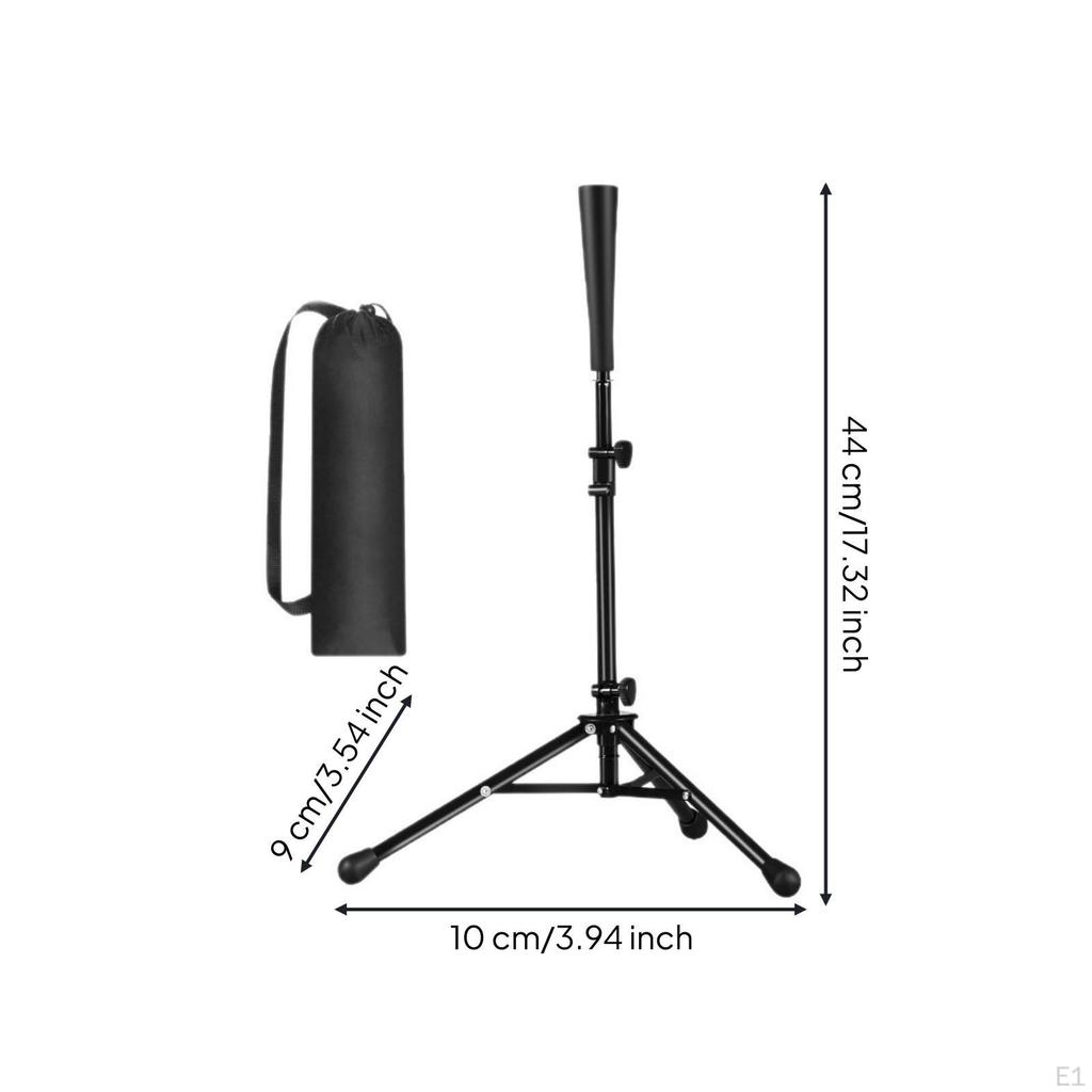 Batting Tee with Tripod Base Portable Adjustable Lightweight for Baseball Athletes,