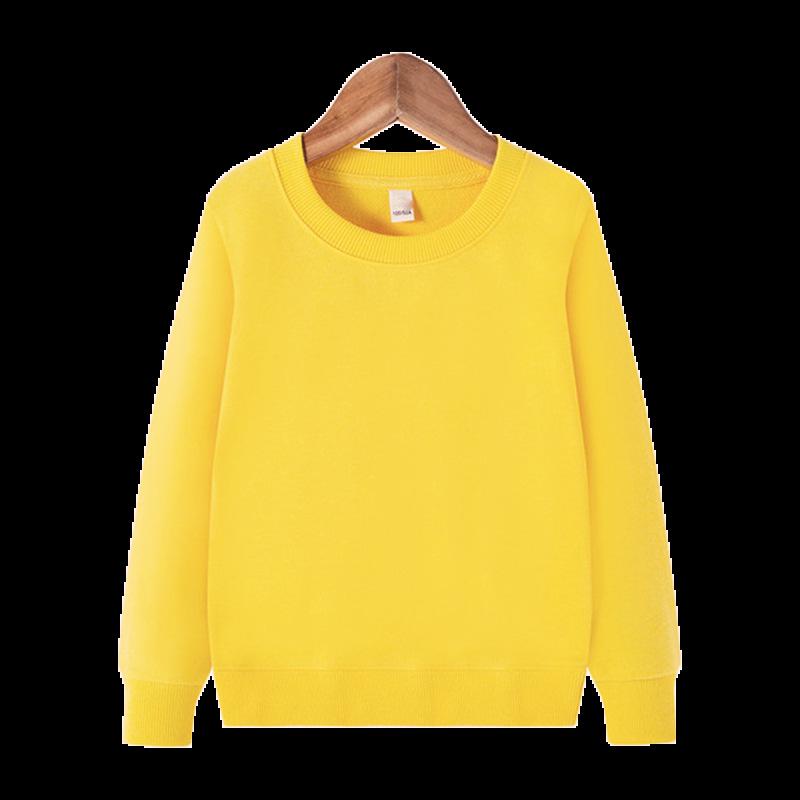 Ensfarget langermet genser med rund hals - Allsidig koreansk pullover for barn vår og vinter