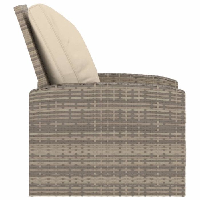 VidaXL Fauteuil inclinable de jardin avec coussins marron clair rotin 364103