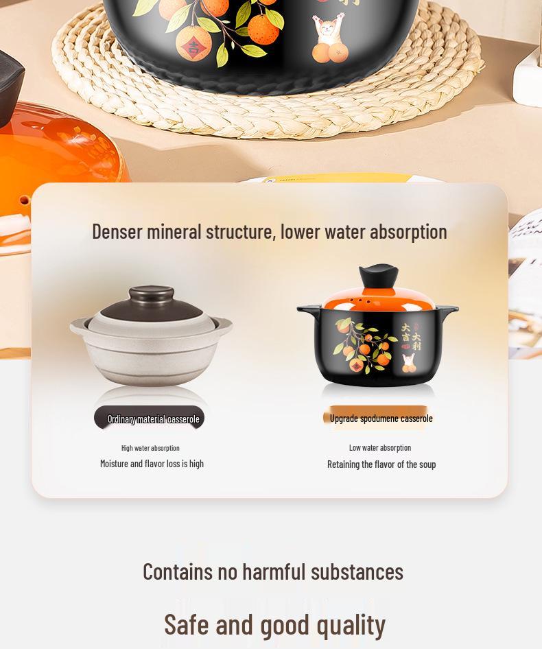 Ceramic Casserole Gift Set: High-Temperature Resistant Soup and Stew Pot for Dry Burning Gas Stoves.