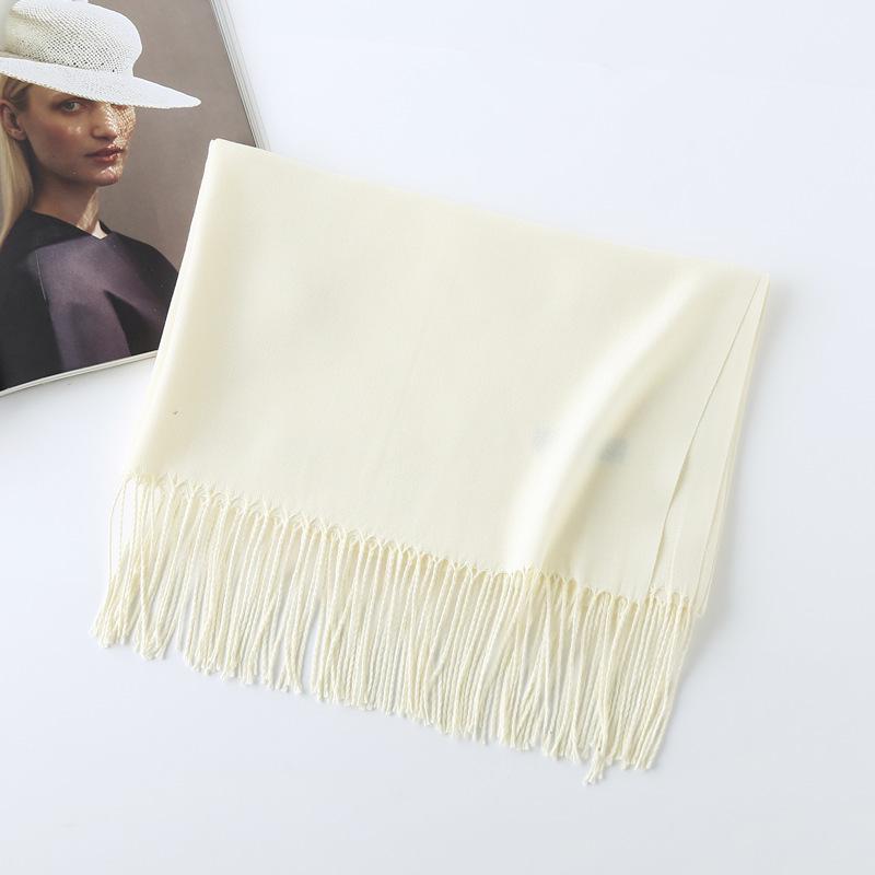 Women's Solid Color Imitation Cashmere Scarf - 200g, Red, Warm Autumn/Winter Shawl and Neckerchief