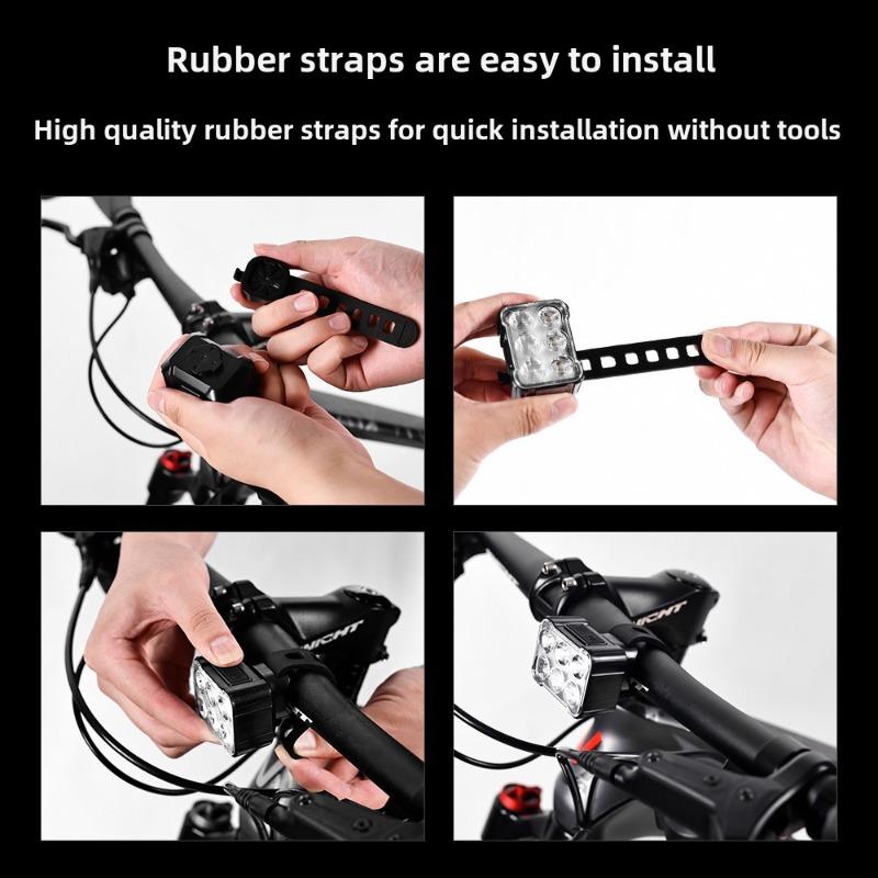 USB Rechargeable Bicycle Light Set Ultra Bright LED Headlight and Taillight for Night Cycling Safety