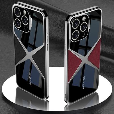 2024 Neue modische galvanisierte Leder-Telefonhülle für iPhone 14 15 ProMax, ultradünne, sturz- und verschleißfeste Schutzhülle