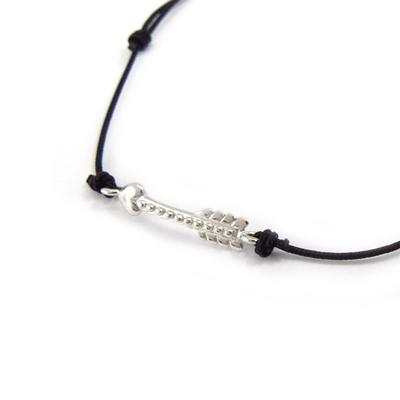 [K5879] - Black Silver 'Cupid' Bracelet