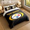 Set Biancheria da Letto 1 Copripiumino 2 Federe Stampa Pittsburgh Steelers Morbido Tessuto per Letto Decorazione Camera da Letto
