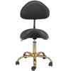 Mannheim Black And Gold Saddle Cosmetic Chair With Adjustable Backrest