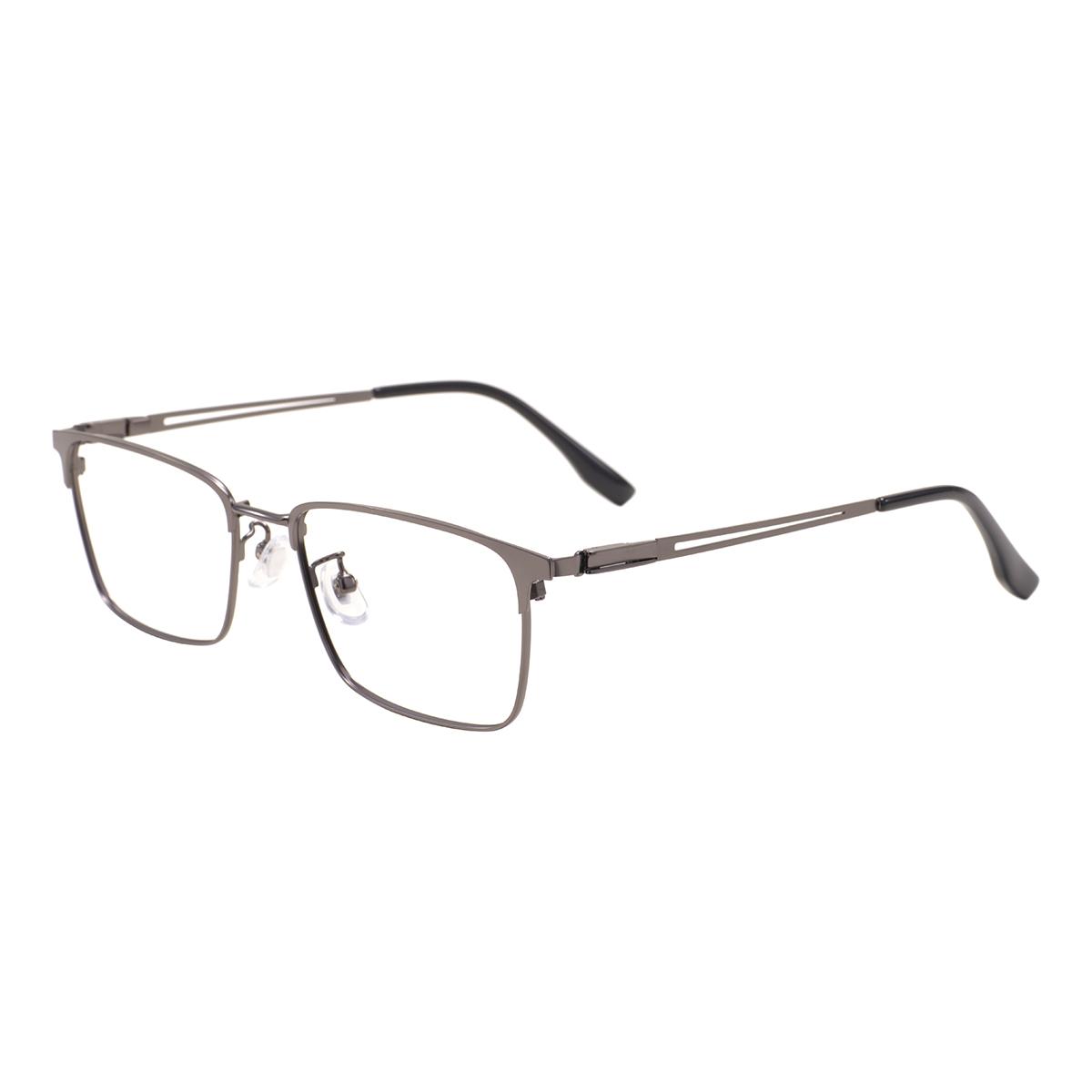 

Metal Men Business Sturdy And Stylish Rectangular Classical Full Rim Eyeglasses Frame Browline Eyewear For Prescription Lenses серый