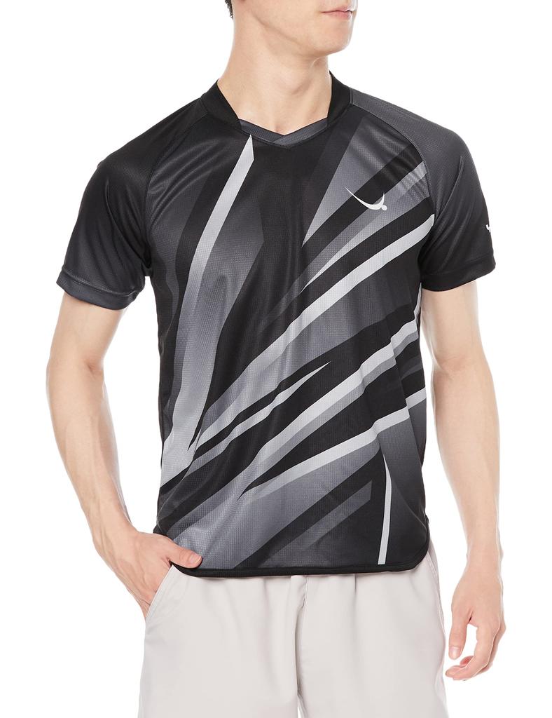 YASAKA Table Tennis Game Shirt Line Bolt Uniform Junior Officially Approved Black J150 Y243 J.T.T.A (90)