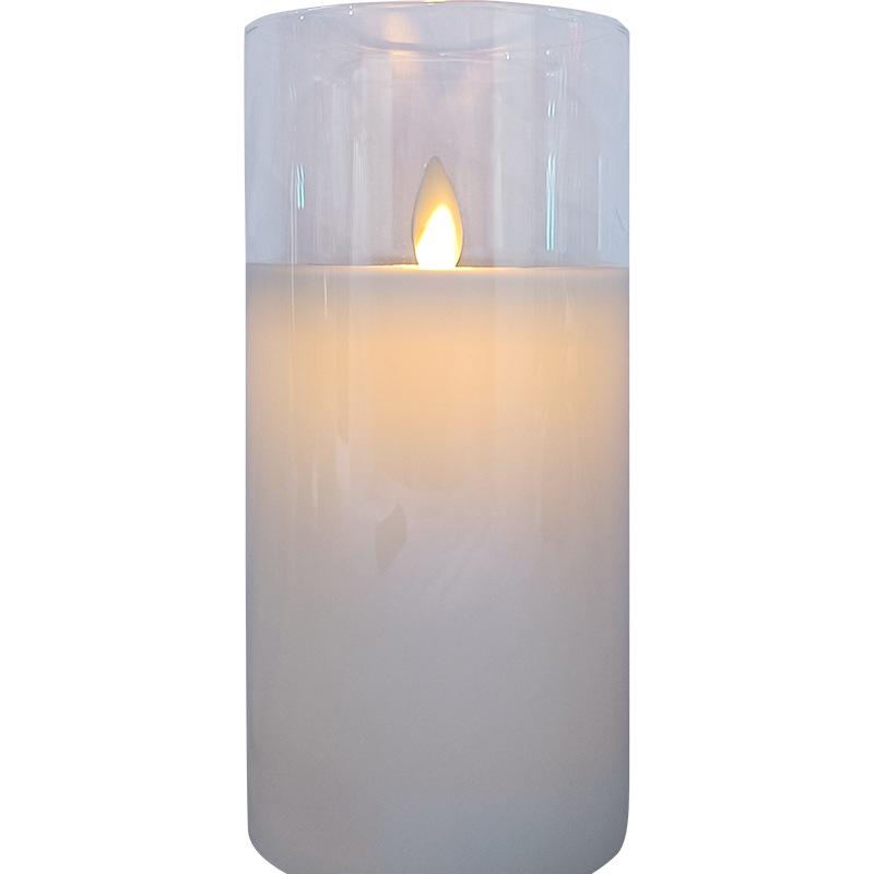 Remote-Controlled LED Glass Candle Lamp with Flickering Flame - Ideal for Romantic Home Decor and Weddings