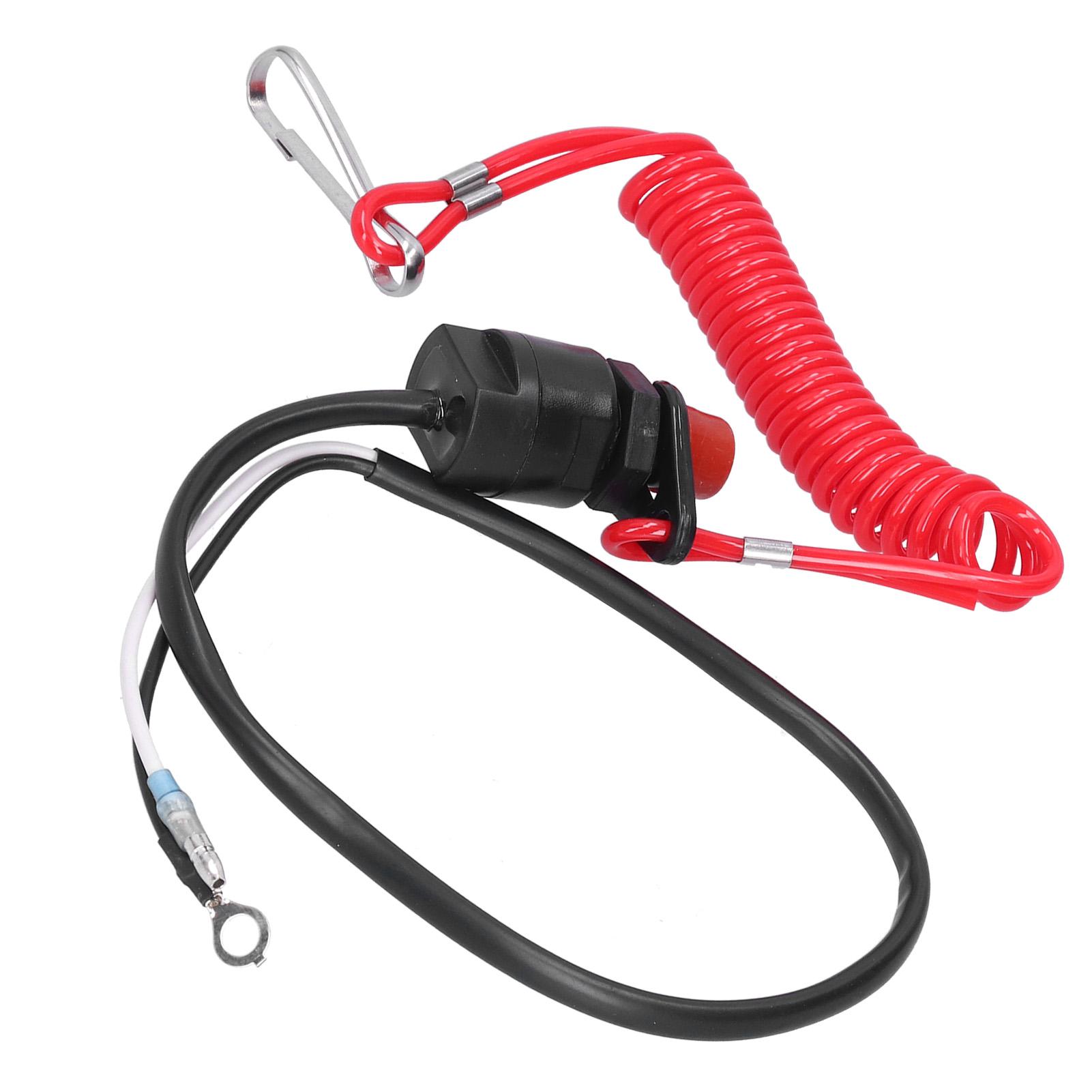 

Universal Boat Outboard Engine Motor Kill Stop Switch With Safety Tether Lanyard Kit