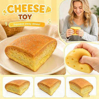 Triangle Cheese Slow Rebound Squeeze Toy Soft Silicone Stress Relief Bread Shape Squishy Toy for Sensory Play and Anxiety Reduction