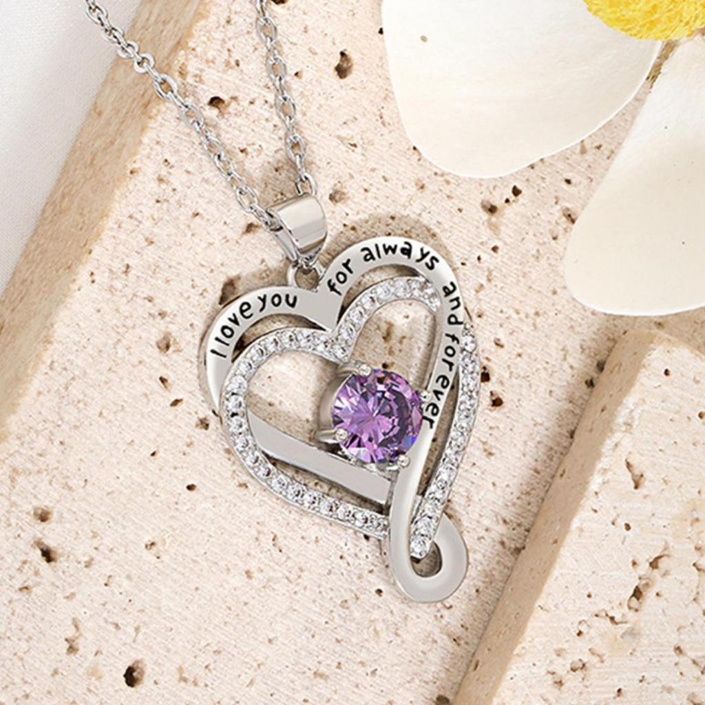 Necklace Women's 12th Birthday Stone Pendant Necklace High-end Personalized Jewelry