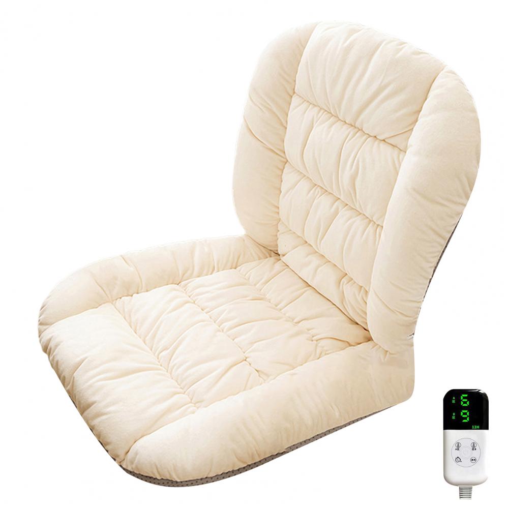 Plush Fabric Seat Cushion Usb Seat Cushion with Anti-slip Bands for Office Chair Chair Winter Thickened Keep Warm Computer Chair