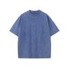 Men's Oversized Washed Gray T-Shirt Vintage Crew Neck Short Sleeve Casual Basic Top
